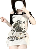 Y2k Kawaii for Women Cartoon Graphic Off Shoulder - Adult & Kids T-Shirts, Sweatshirts & Hoodies apparel design preview 1