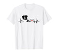 Border Collie Heartbeat Heart Line Gift T-Shirt - Novelty Apparel Men Women - T-Shirt, Sweatshirt, Hoodie