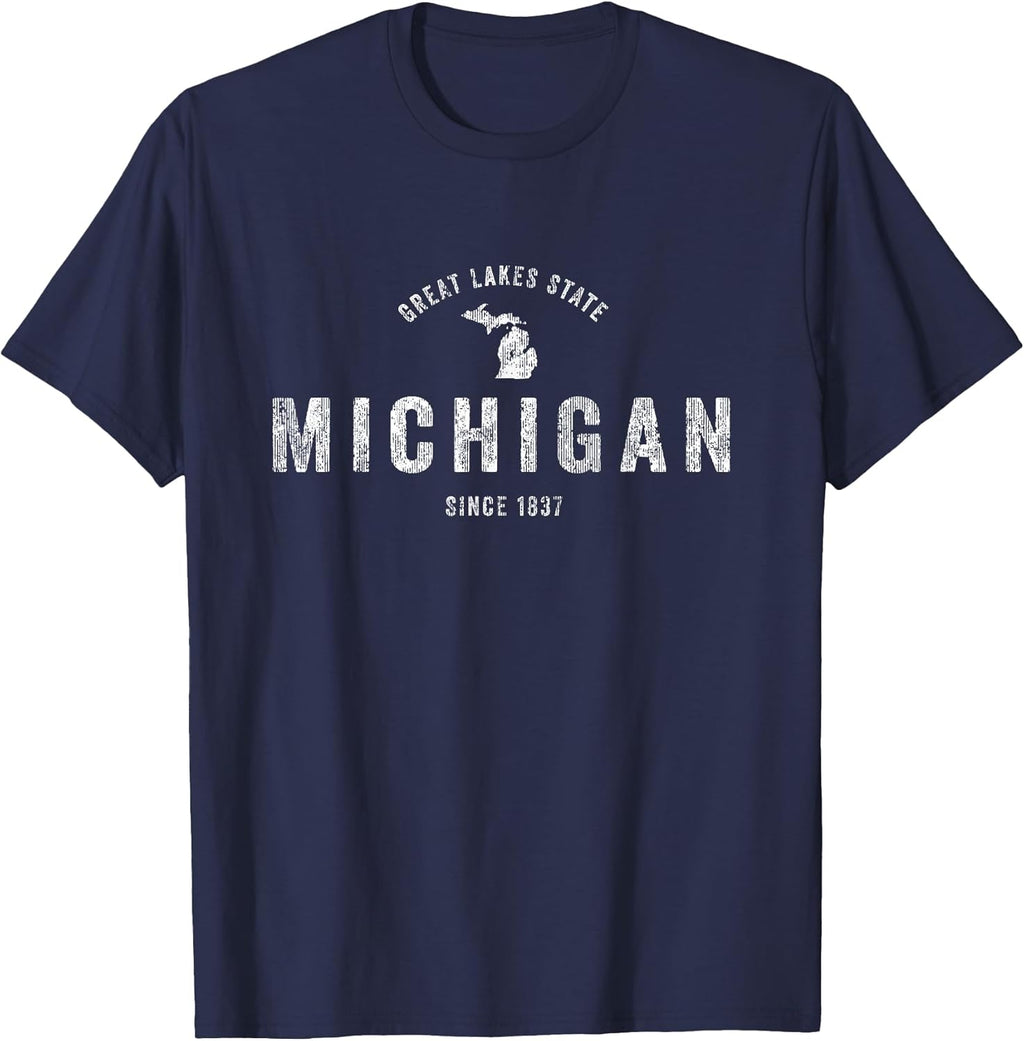 Michigan Vintage Sports Design Retro MI - Adult & Kids T-Shirts, Sweatshirts & Hoodies apparel design preview 1