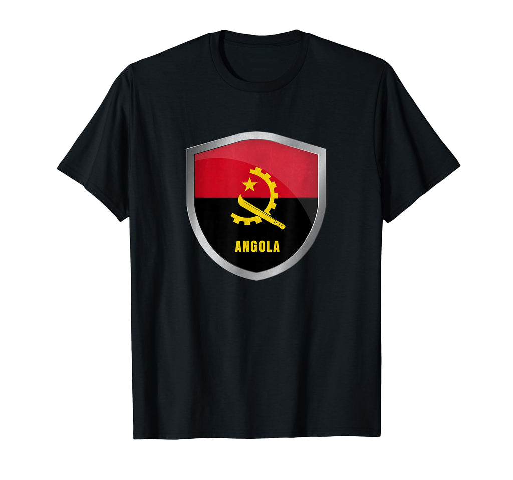 Angola Flag Badge Soccer Fans T-Shirt - Unique Graphic for Adults - T-Shirt, Sweatshirt, Hoodie