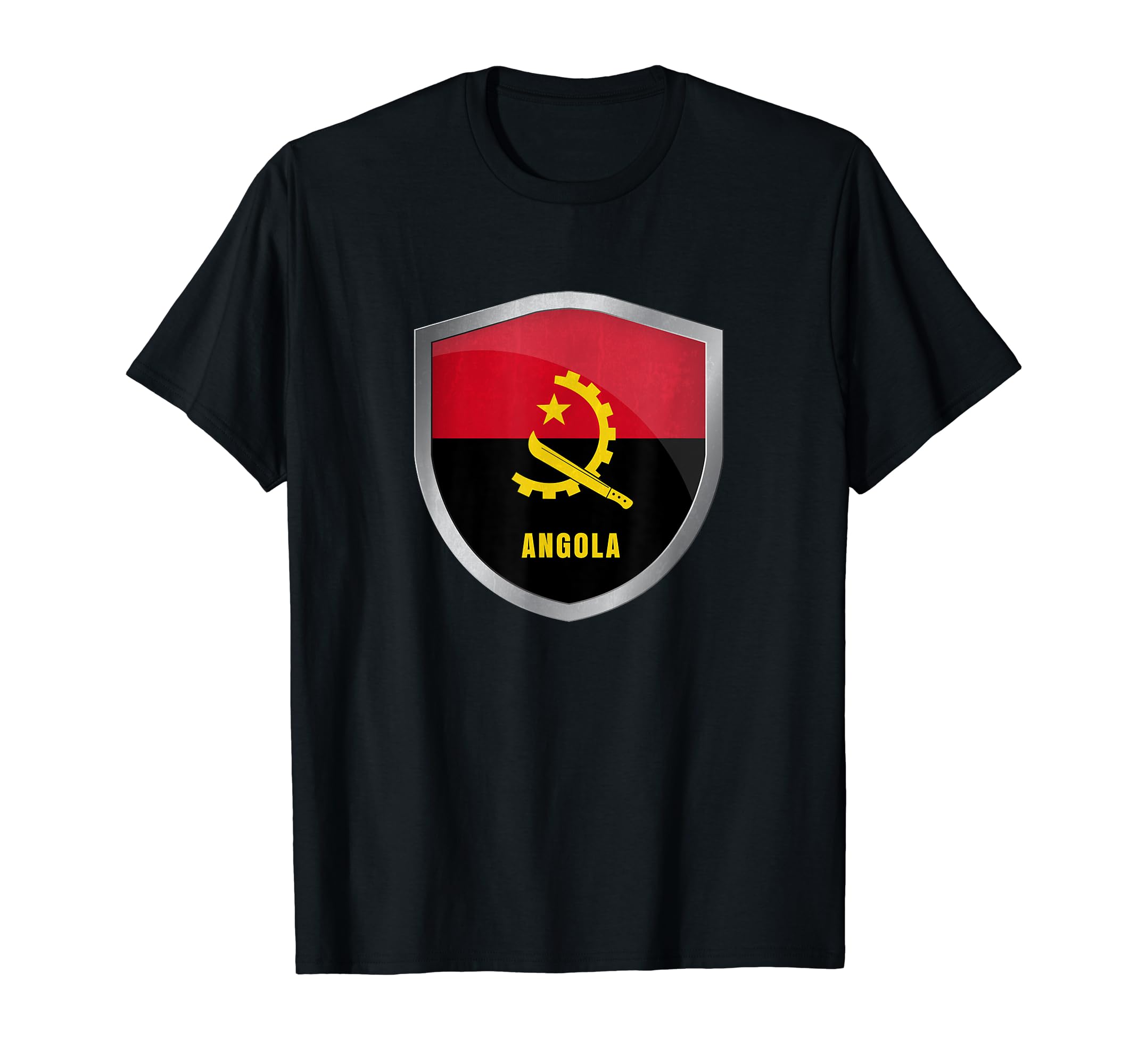 Angola Flag Badge Soccer Fans T-Shirt - Unique Graphic for Adults - T-Shirt, Sweatshirt, Hoodie