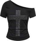 Women's Plus Size Y2k Off The Shoulder Top Cross - Adult & Kids T-Shirts, Sweatshirts & Hoodies apparel design preview 1