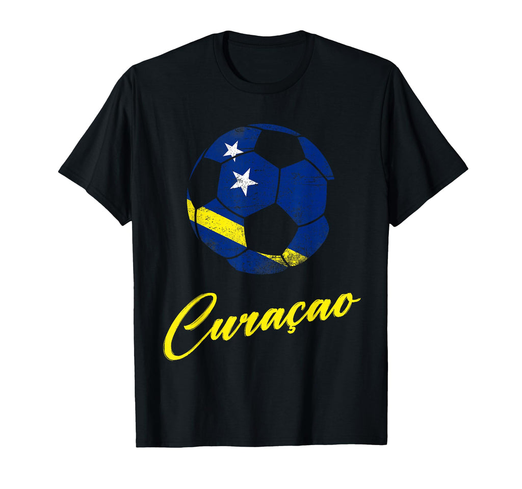 Curacao Soccer Ball Curacao Flag T-Shirt - Casual Everyday Wear for Adults - T-Shirt, Sweatshirt, Hoodie
