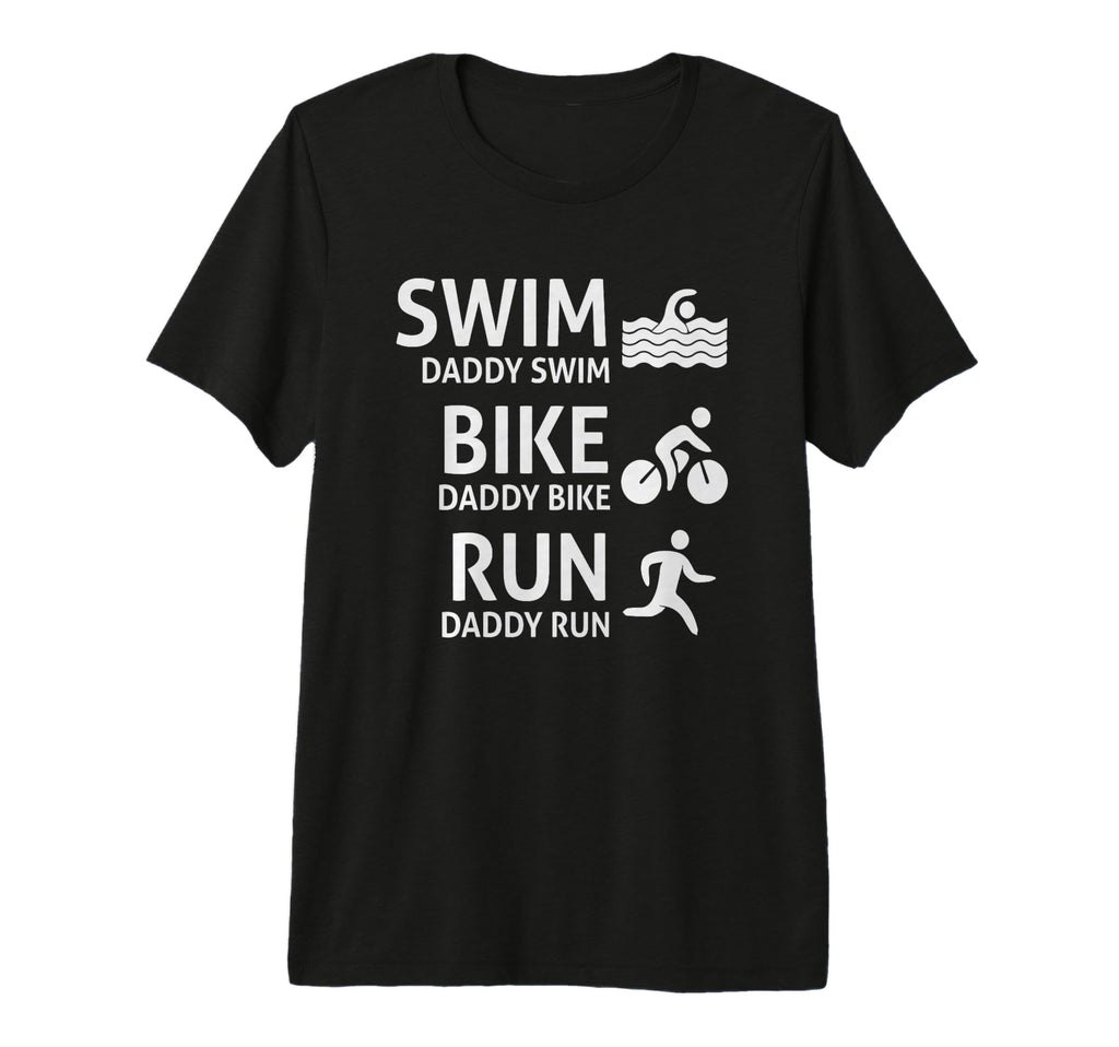 Swim Bike Run Daddy Funny Triathlon T-Shirt - Trendy Graphic for Adults - T-Shirt, Sweatshirt, Hoodie