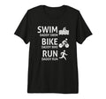 Swim Bike Run Daddy Funny Triathlon T-Shirt - Trendy Graphic for Adults - T-Shirt, Sweatshirt, Hoodie