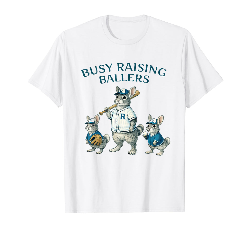 Busy Raising Baller Baseball Softball T-Shirt - Custom Art Print Unisex - T-Shirt, Sweatshirt, Hoodie