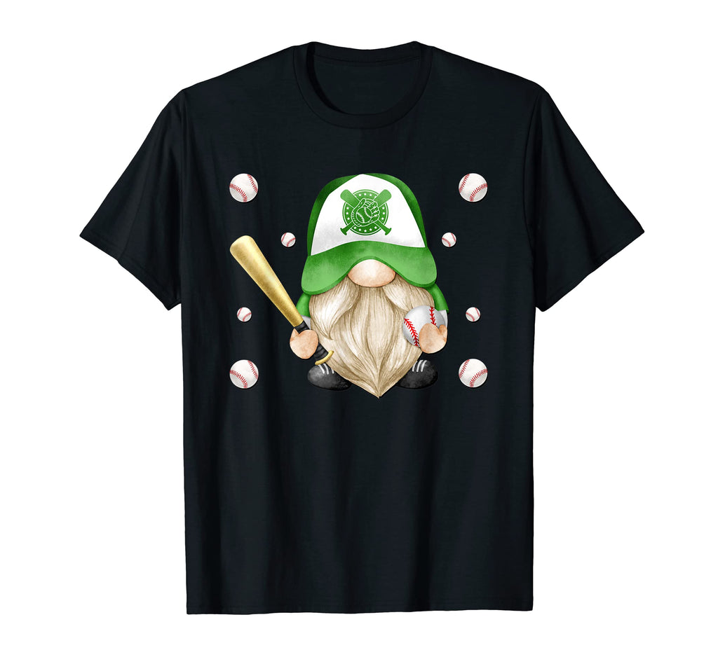 Green Sports Gnome And Baseball T-Shirt - Casual Everyday Wear Unisex - T-Shirt, Sweatshirt, Hoodie