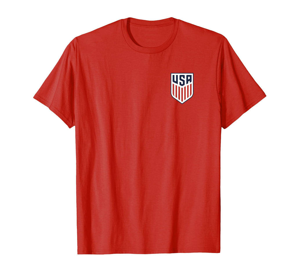 Usa Soccer Front Back Crest Red T-Shirt - Casual Everyday Wear for Adults - T-Shirt, Sweatshirt, Hoodie