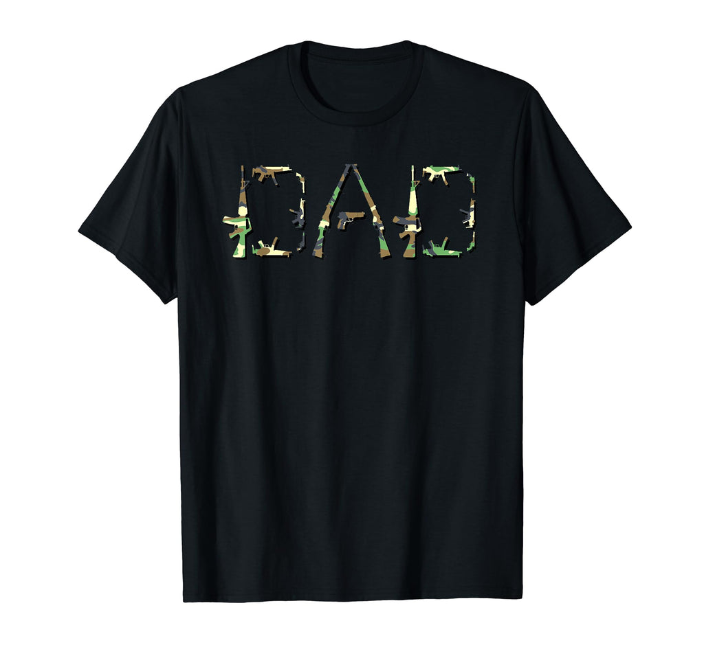 Fathers Day Gun Themed Military Veteran T-Shirt - Unique Graphic Men Women - T-Shirt, Sweatshirt, Hoodie