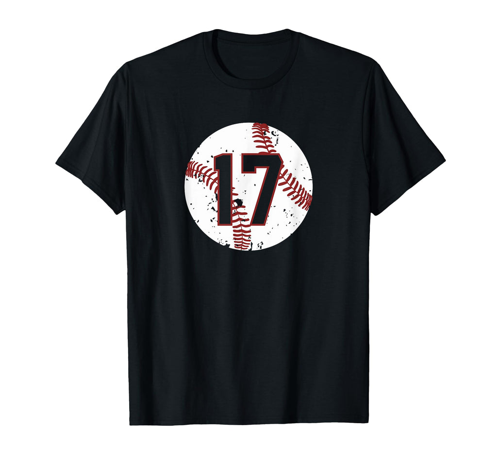 Baseball Number 17 Softball Mom Gift T-Shirt - Trendy Graphic Unisex - T-Shirt, Sweatshirt, Hoodie