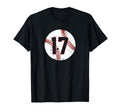 Baseball Number 17 Softball Mom Gift T-Shirt - Trendy Graphic Unisex - T-Shirt, Sweatshirt, Hoodie