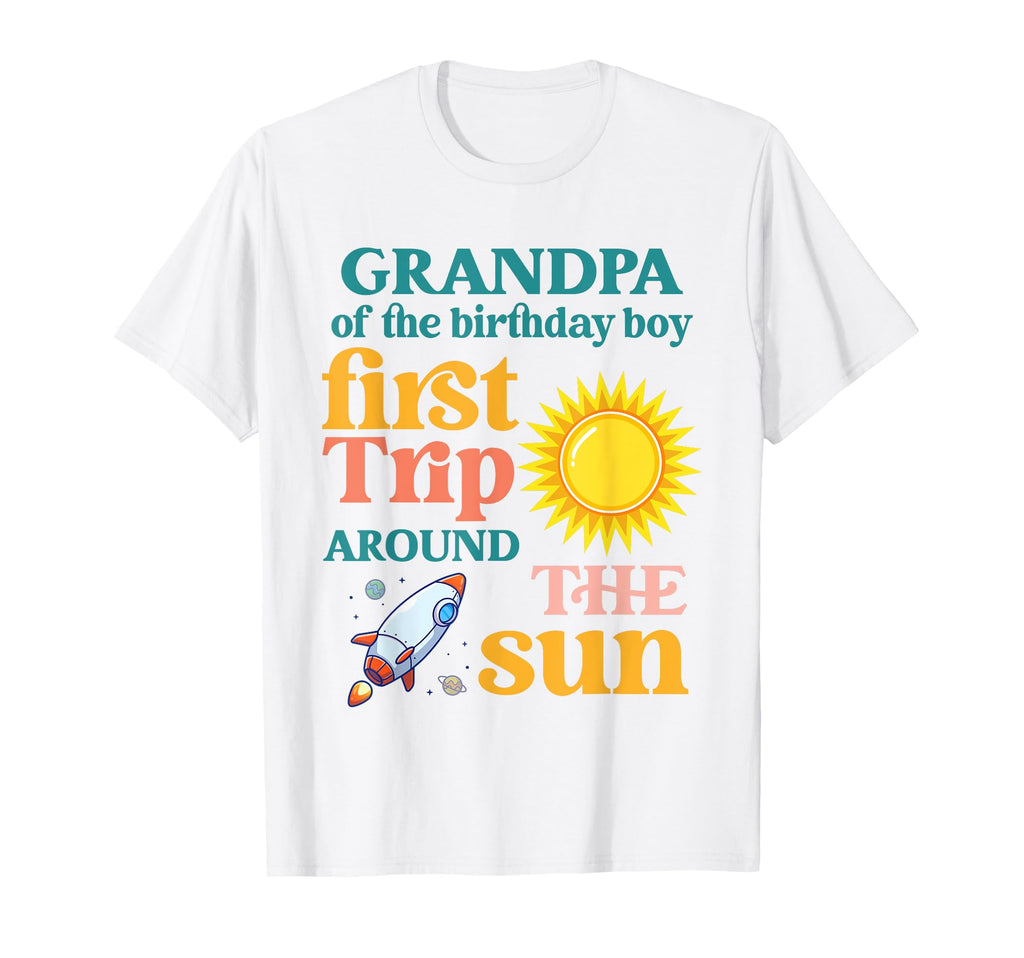 First Trip Around Sun Grandpa 1St T-Shirt - Aesthetic Graphic Unisex - T-Shirt, Sweatshirt, Hoodie