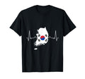 South Korea Heartbeat Korea Flag T-Shirt - Casual Everyday Wear for Adults - T-Shirt, Sweatshirt, Hoodie
