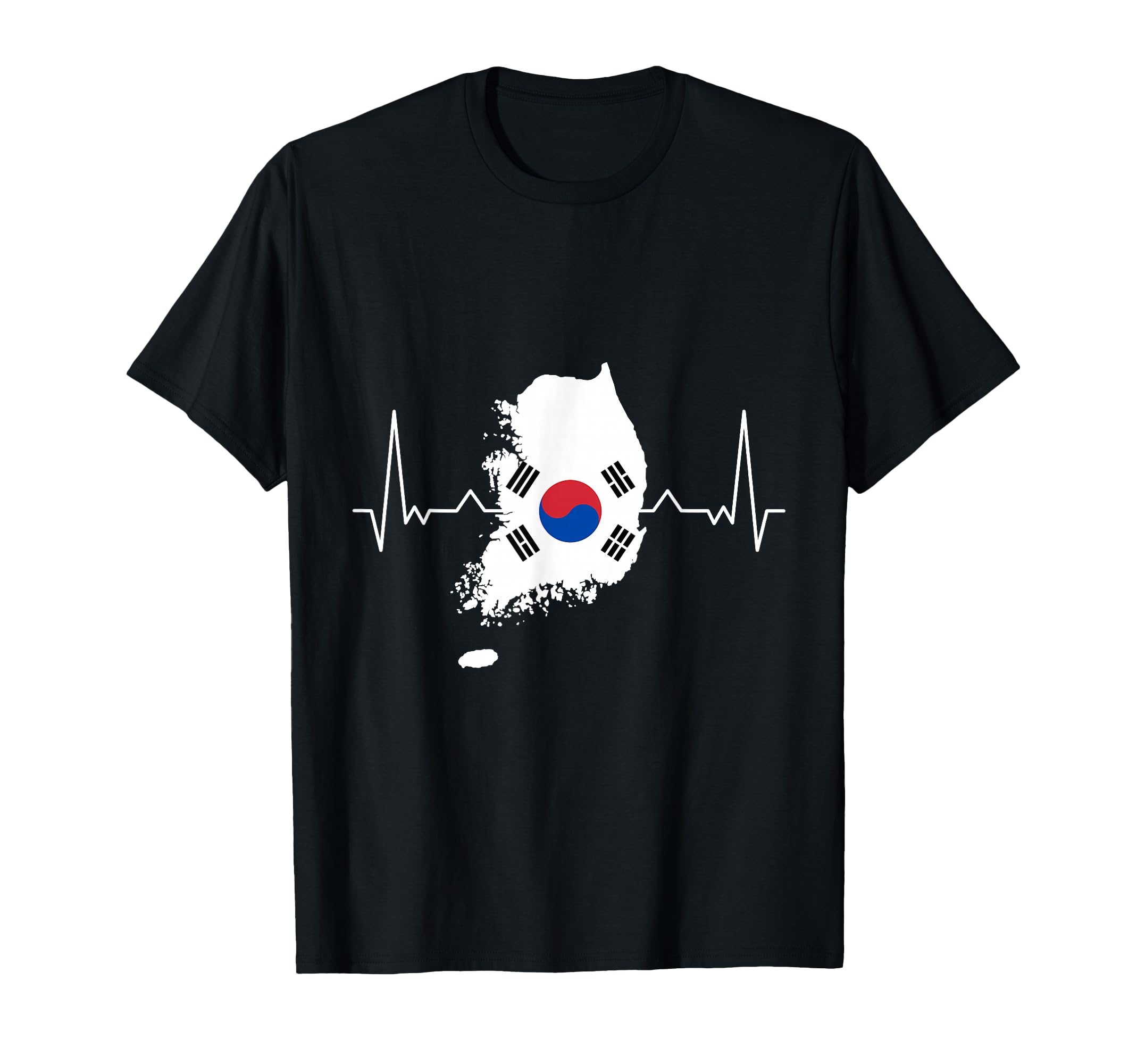 South Korea Heartbeat Korea Flag T-Shirt - Casual Everyday Wear for Adults - T-Shirt, Sweatshirt, Hoodie