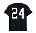 Number 24 Back Soccer Training T-Shirt - Novelty Apparel Men Women - T-Shirt, Sweatshirt, Hoodie