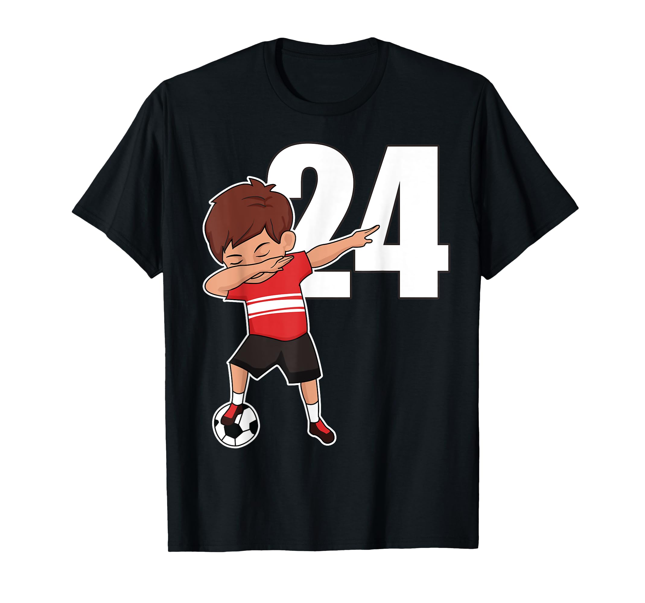 Soccer Number 24 Funny Dabbing T-Shirt - Casual Everyday Wear for Adults - T-Shirt, Sweatshirt, Hoodie
