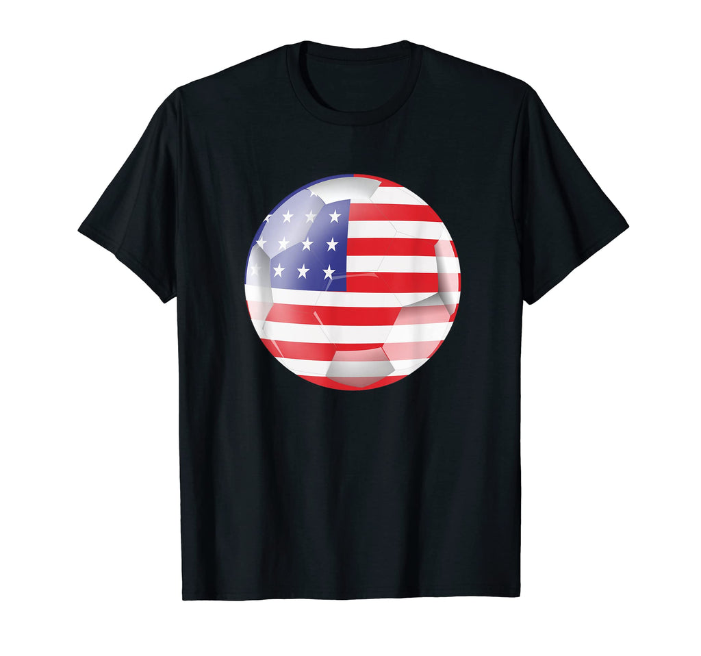 Usa Soccer Soccer Ball American Flag T-Shirt - Graphic Print Men Women - T-Shirt, Sweatshirt, Hoodie