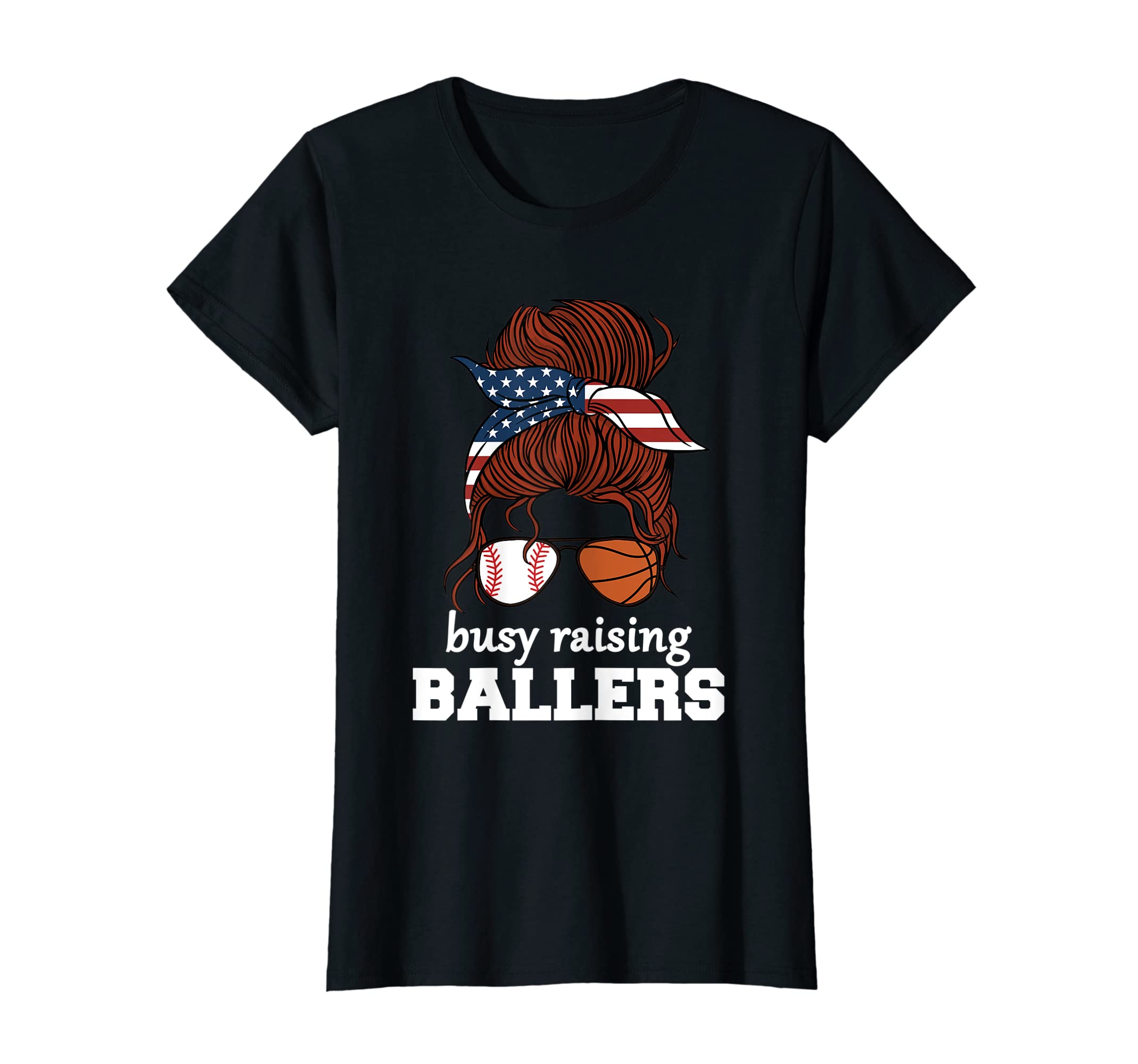 Womens Basketball And Baseball Mom Usa T-Shirt - Trendy Graphic Unisex - T-Shirt, Sweatshirt, Hoodie