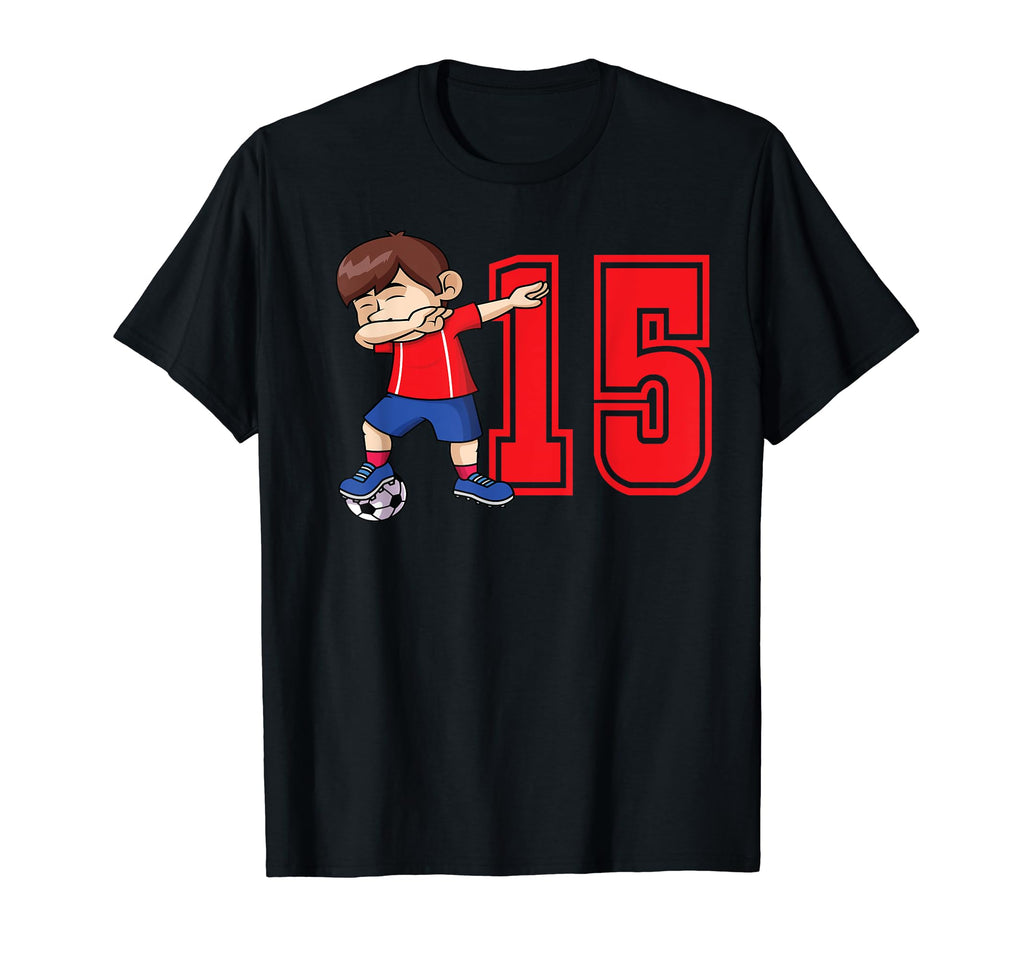 Soccer Birthday 15 Dabbing Soccer T-Shirt - Unique Graphic Unisex - T-Shirt, Sweatshirt, Hoodie