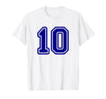 Blue Sports Team Number 10 T-Shirt - Custom Art Print for Adults - T-Shirt, Sweatshirt, Hoodie