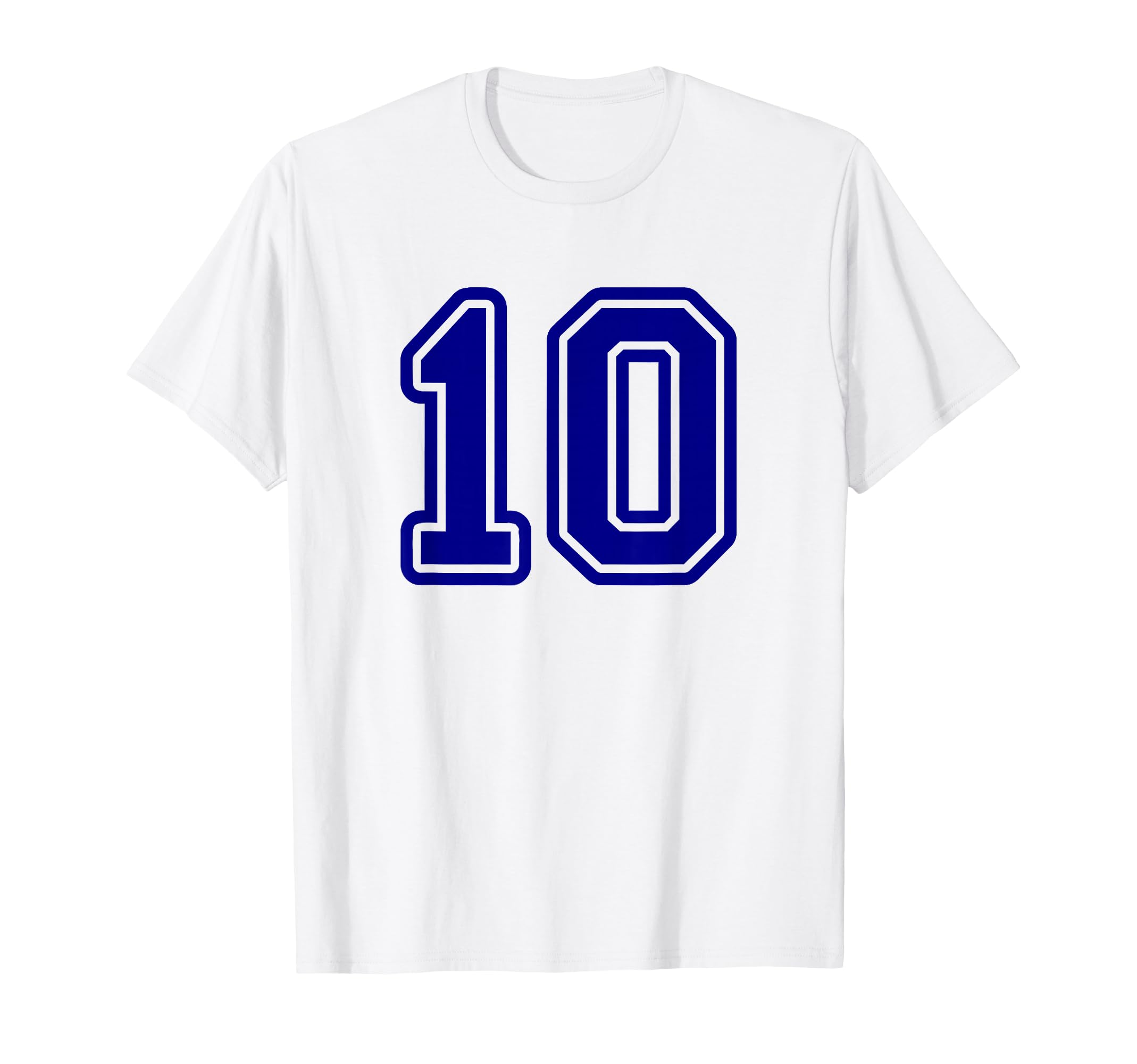 Blue Sports Team Number 10 T-Shirt - Custom Art Print for Adults - T-Shirt, Sweatshirt, Hoodie