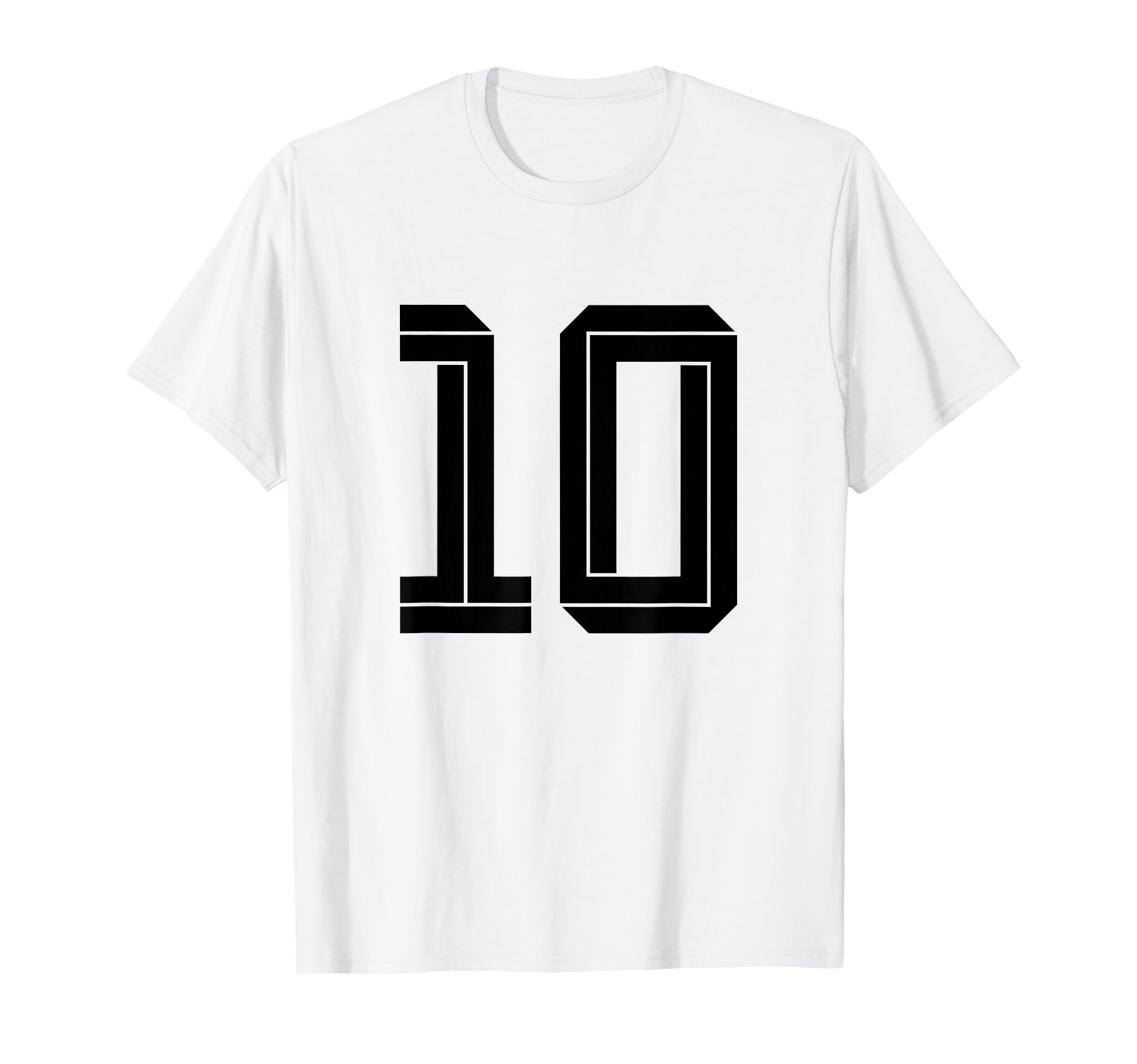 10 White Number 10 Sports Fan Soccer T-Shirt - Fun Novelty Design Men Women - T-Shirt, Sweatshirt, Hoodie