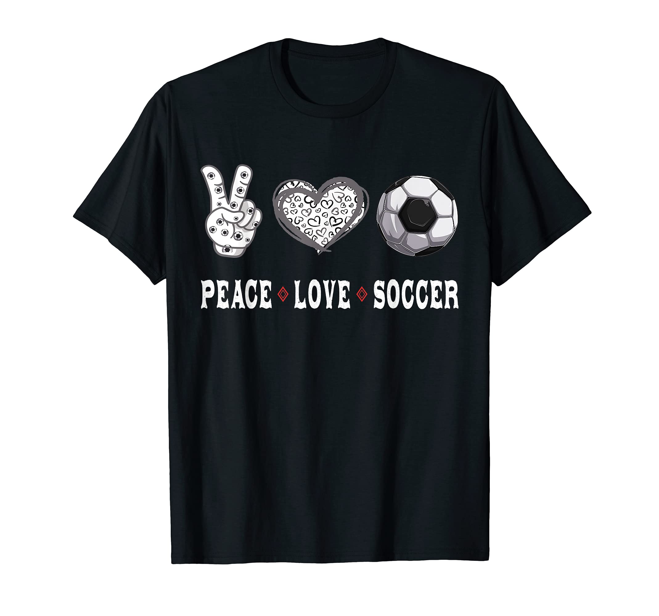 Soccer Lovers Player Fans Peace Love T-Shirt - Trendy Graphic for Adults - T-Shirt, Sweatshirt, Hoodie