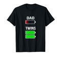 Mens Tired Dad Low Battery Twins Full T-Shirt - Minimalist Print Unisex - T-Shirt, Sweatshirt, Hoodie