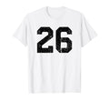 26 Distressed Black Sports Team Number T-Shirt - Streetwear Style Unisex - T-Shirt, Sweatshirt, Hoodie