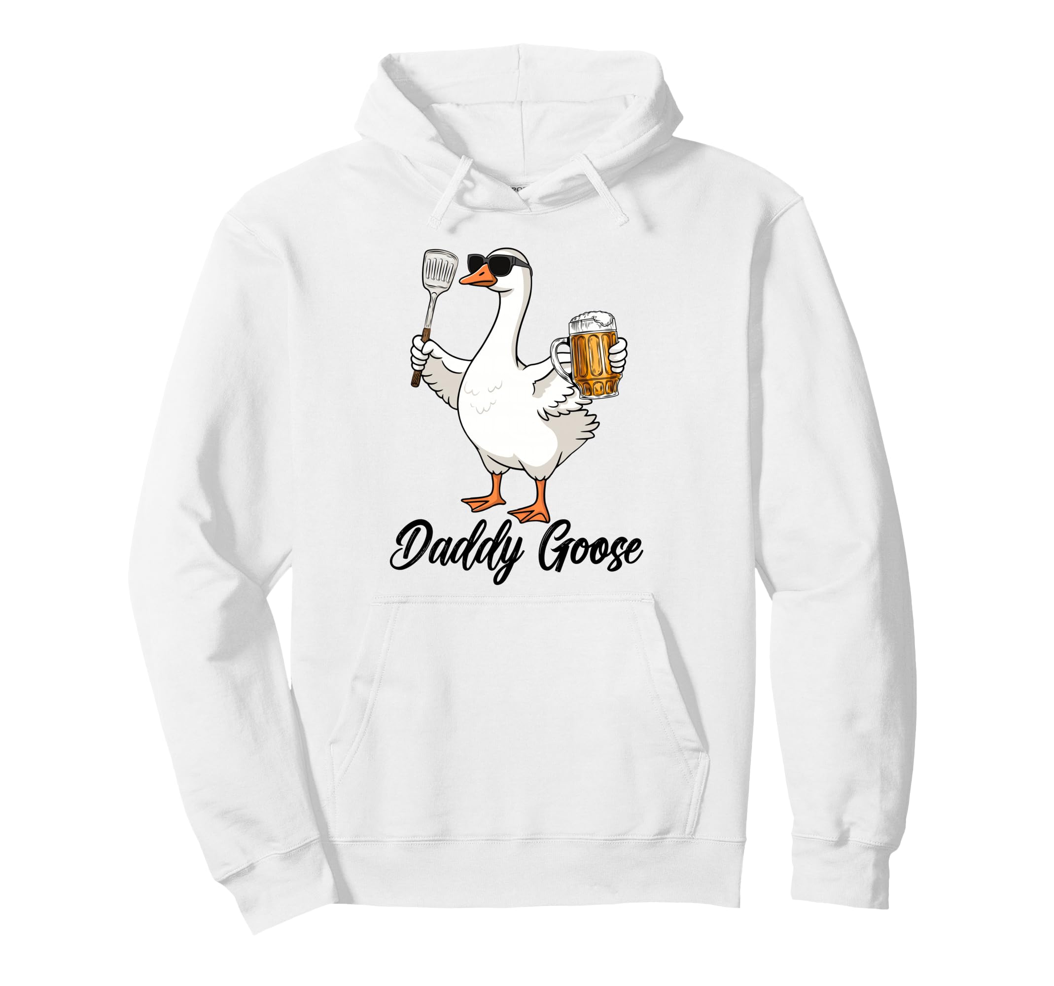 Daddy Goose Drinking Beer Bbq Party Hoodie - Graphic Print for Adults - T-Shirt, Sweatshirt, Hoodie