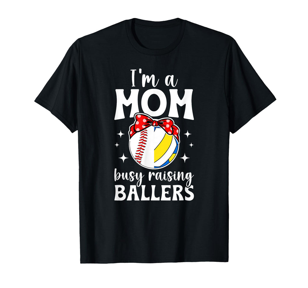Im Mom Busy Raising Ballers Baseball T-Shirt - Minimalist Print Unisex - T-Shirt, Sweatshirt, Hoodie