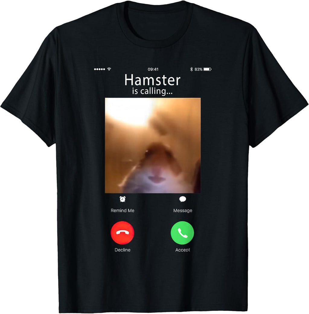 Dank Meme Hamster Staring Front Camera Calling - Adult & Kids T-Shirts, Sweatshirts & Hoodies apparel design preview 1