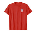 Usa Soccer Front Back Crest Red T-Shirt - Minimalist Print for Adults - T-Shirt, Sweatshirt, Hoodie