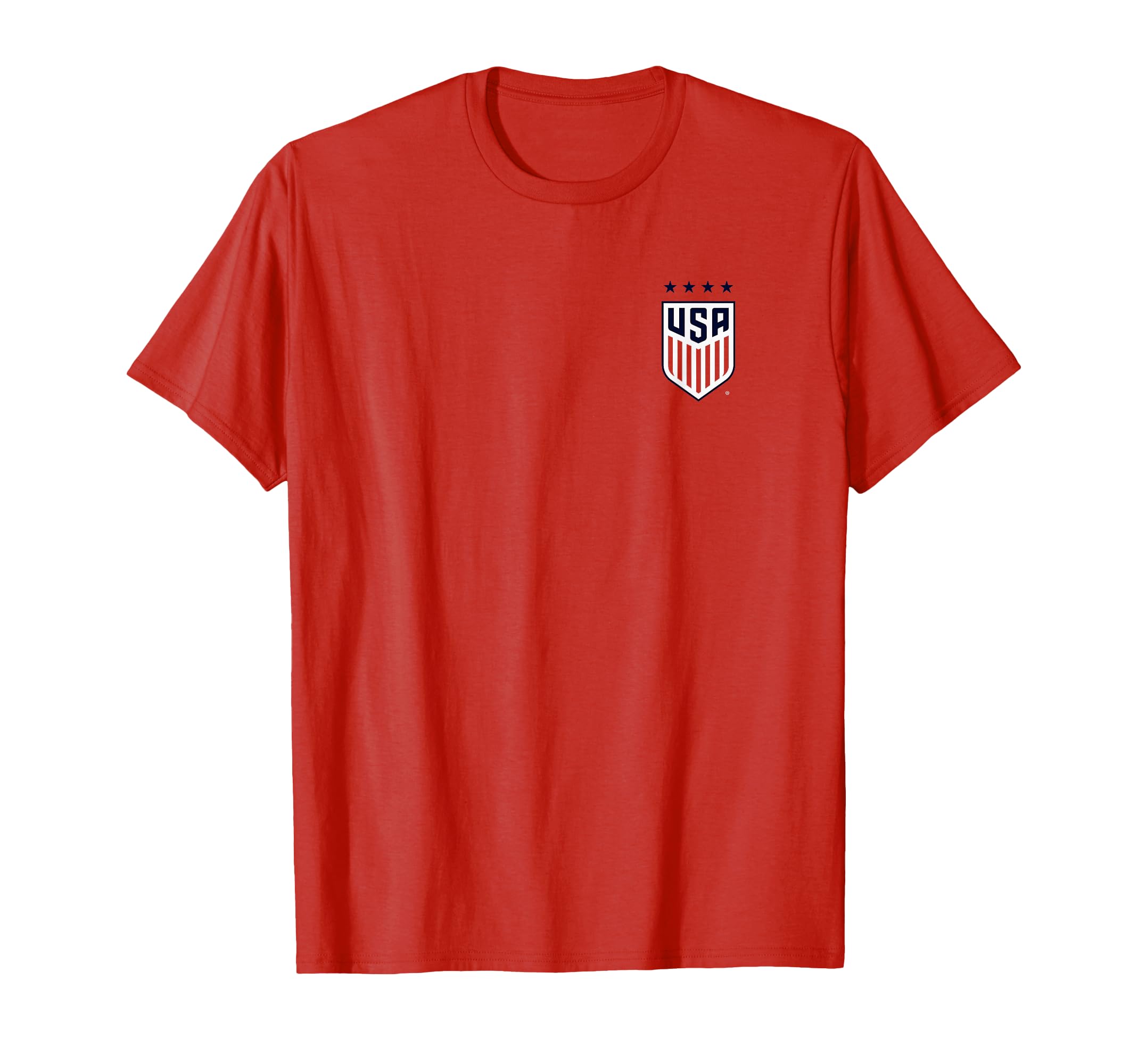 Usa Soccer Front Back Crest Red T-Shirt - Minimalist Print for Adults - T-Shirt, Sweatshirt, Hoodie
