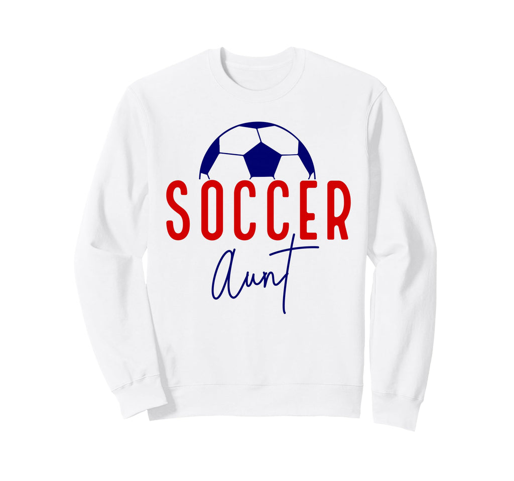 Soccer Aunt Soccer Ball Auntie Sweatshirt - Minimalist Print Men Women - T-Shirt, Sweatshirt, Hoodie