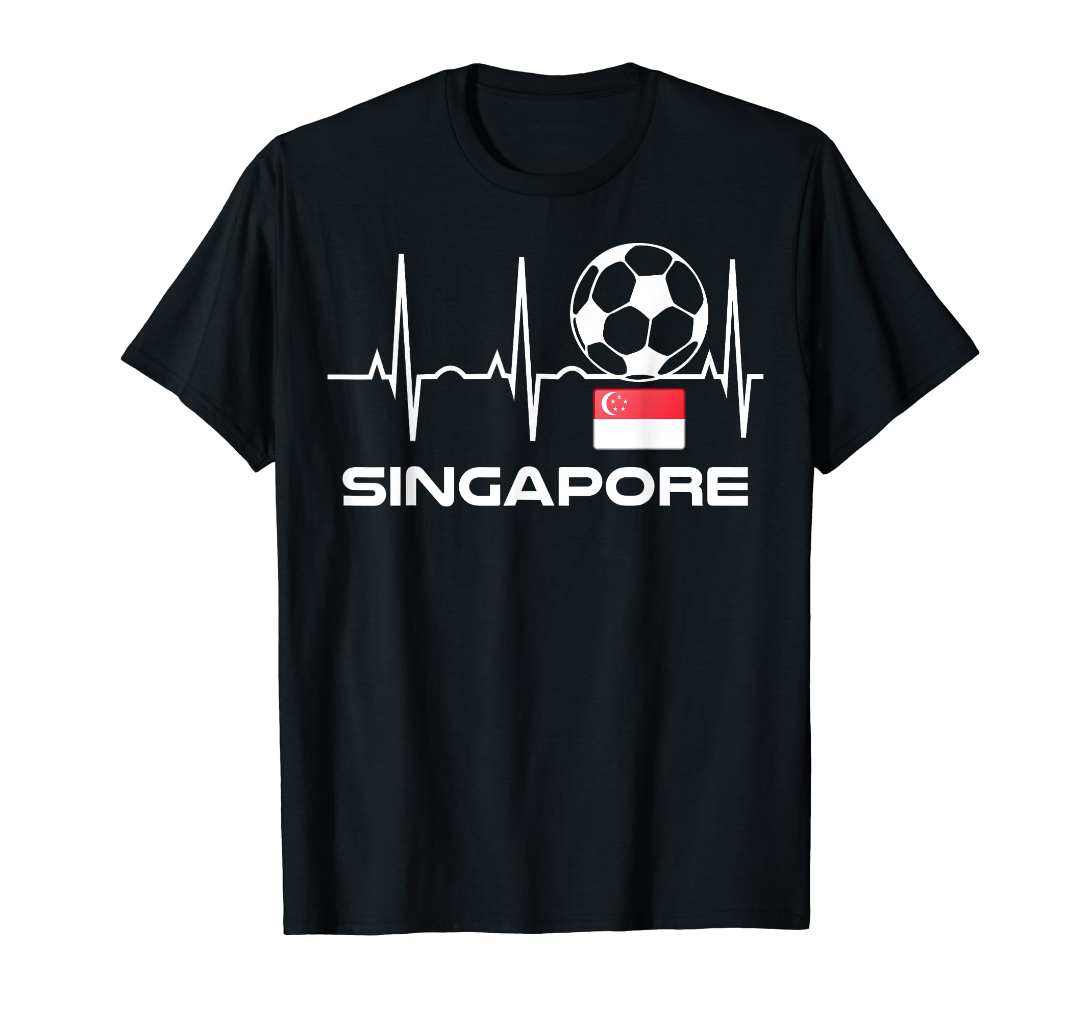 Singapore Soccer Football Heartbeat T-Shirt - Aesthetic Graphic for Adults - T-Shirt, Sweatshirt, Hoodie