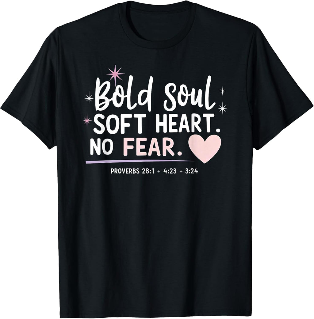 Inspirational Quote Bold Soul Soft Heart No Fear Gift - Adult & Kids T-Shirts, Sweatshirts & Hoodies apparel design preview 1