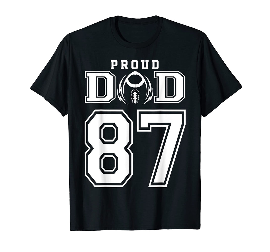 Custom Proud Football Dad Number 87 T-Shirt - Unique Graphic for Adults - T-Shirt, Sweatshirt, Hoodie