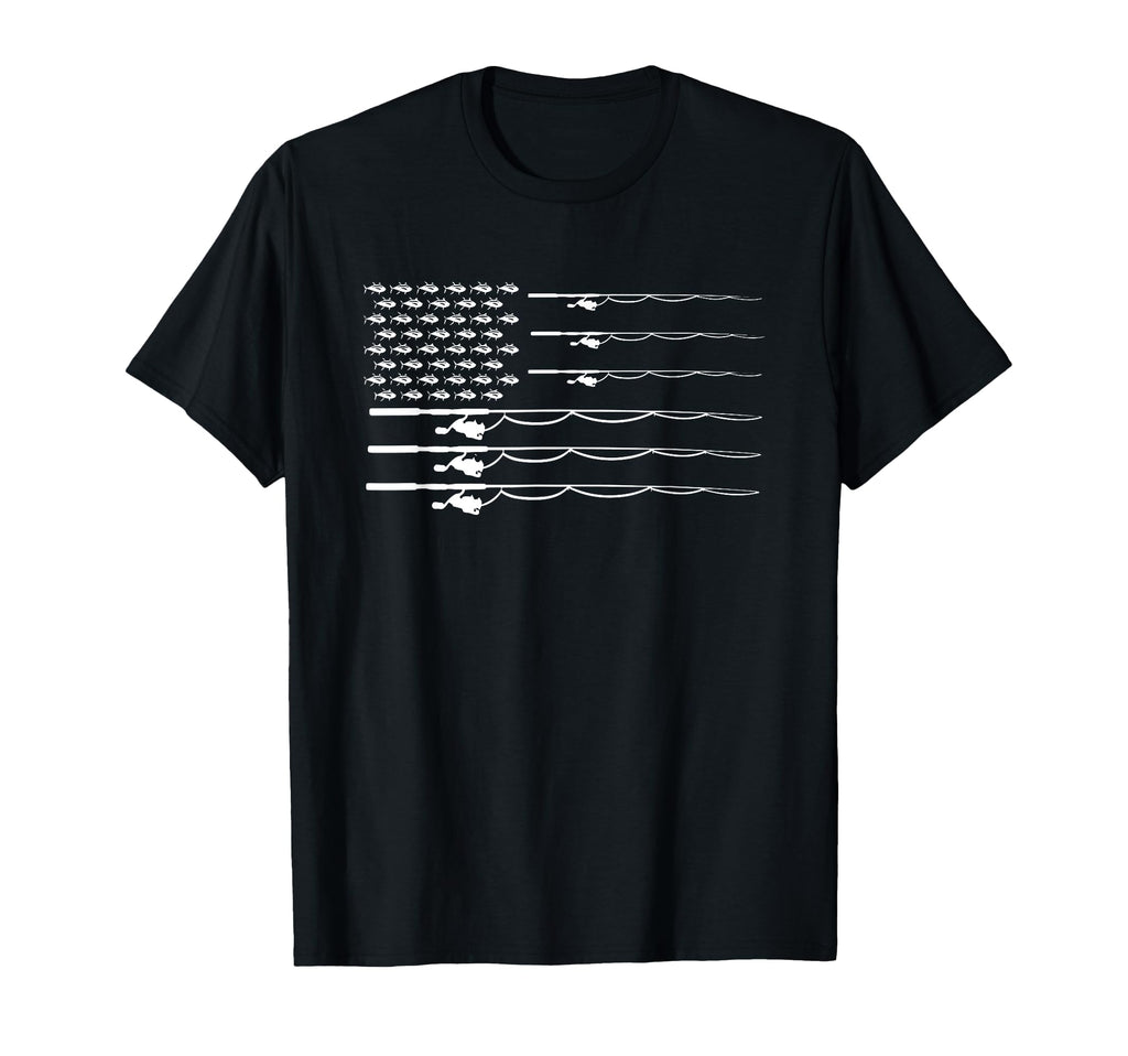 American Flag Fishing Fathers Day T-Shirt - Fun Novelty Design Unisex - T-Shirt, Sweatshirt, Hoodie
