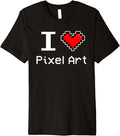 I Love Pixel Art, Heart, Retro Gamer Premium - Adult & Kids T-Shirts, Sweatshirts & Hoodies apparel design preview 1