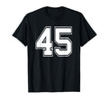 Number 45 Baseball Football Soccer T-Shirt - Aesthetic Graphic Unisex - T-Shirt, Sweatshirt, Hoodie