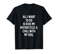 Dog Gifts Dad Chill Dog Ride Motorcycle T-Shirt - Minimalist Print Unisex - T-Shirt, Sweatshirt, Hoodie