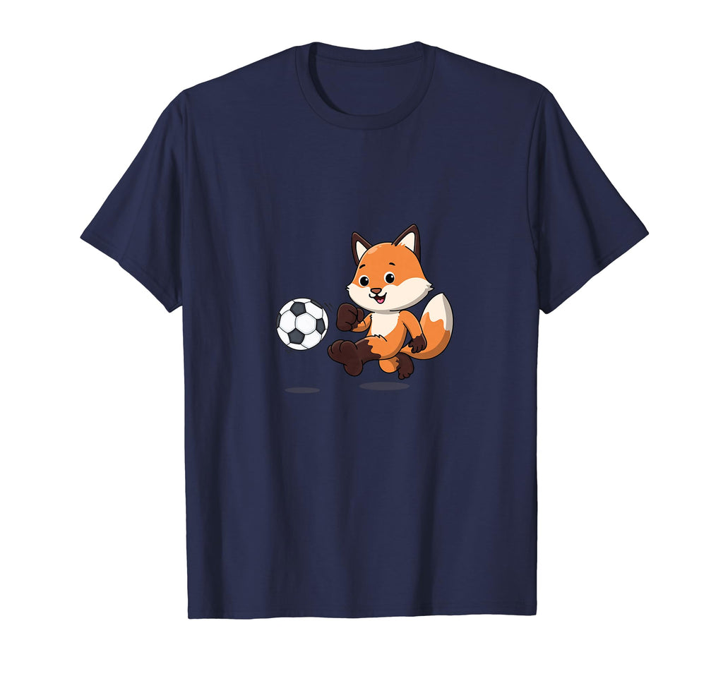Soccer Player Fox Kawaii Playing Soccer T-Shirt - Unique Graphic Unisex - T-Shirt, Sweatshirt, Hoodie