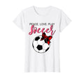 Peace Love Soccer Bow Teen Soccer Mom T-Shirt - Minimalist Print Men Women - T-Shirt, Sweatshirt, Hoodie