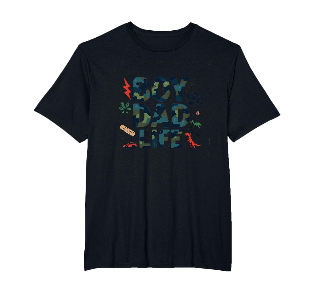 Dad Life Adventure Camo Dinosaur Soccer T-Shirt - Unique Graphic Unisex - T-Shirt, Sweatshirt, Hoodie