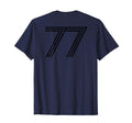 Number 77 Baseball Football Soccer Back T-Shirt - Graphic Print for Adults - T-Shirt, Sweatshirt, Hoodie