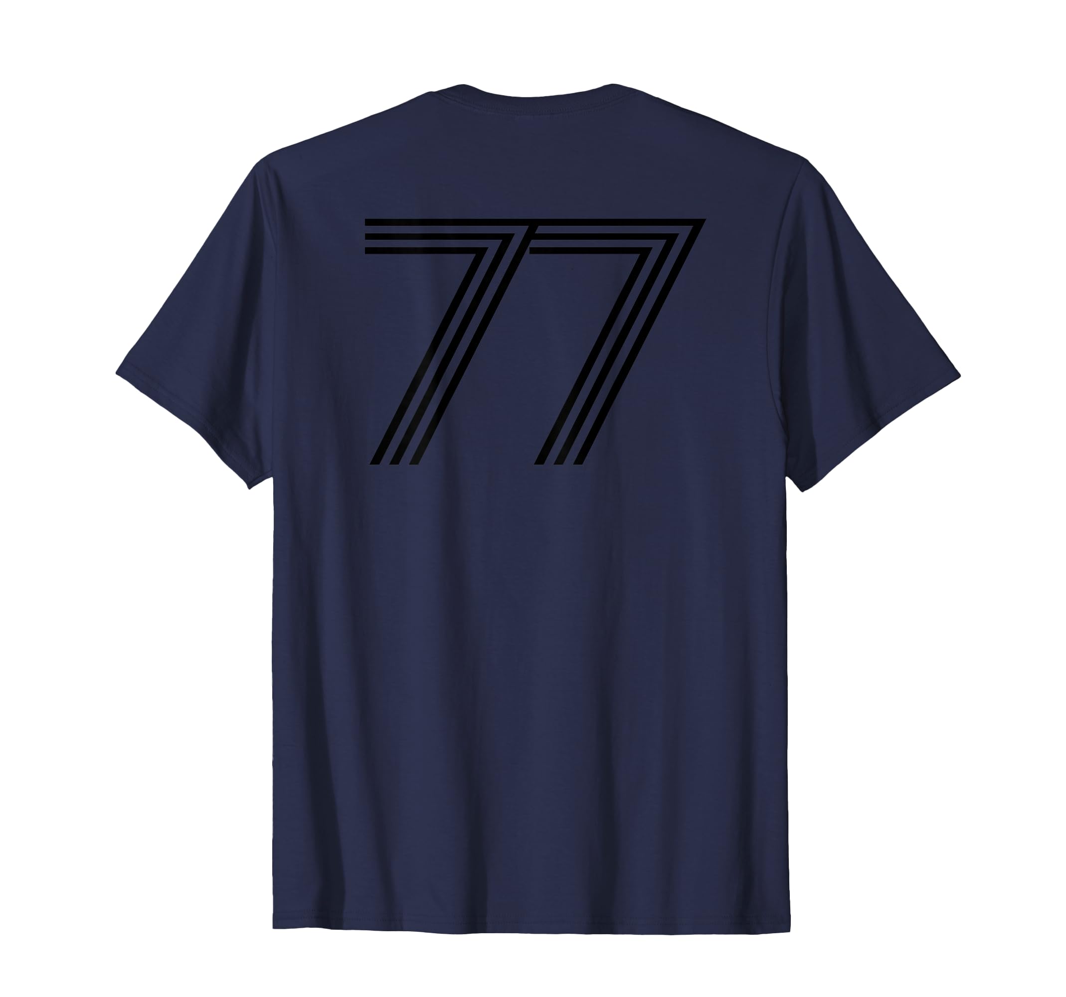 Number 77 Baseball Football Soccer Back T-Shirt - Graphic Print for Adults - T-Shirt, Sweatshirt, Hoodie
