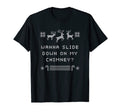 Wanna Slide Down My Chimney Dad Jokes T-Shirt - Graphic Print Unisex - T-Shirt, Sweatshirt, Hoodie