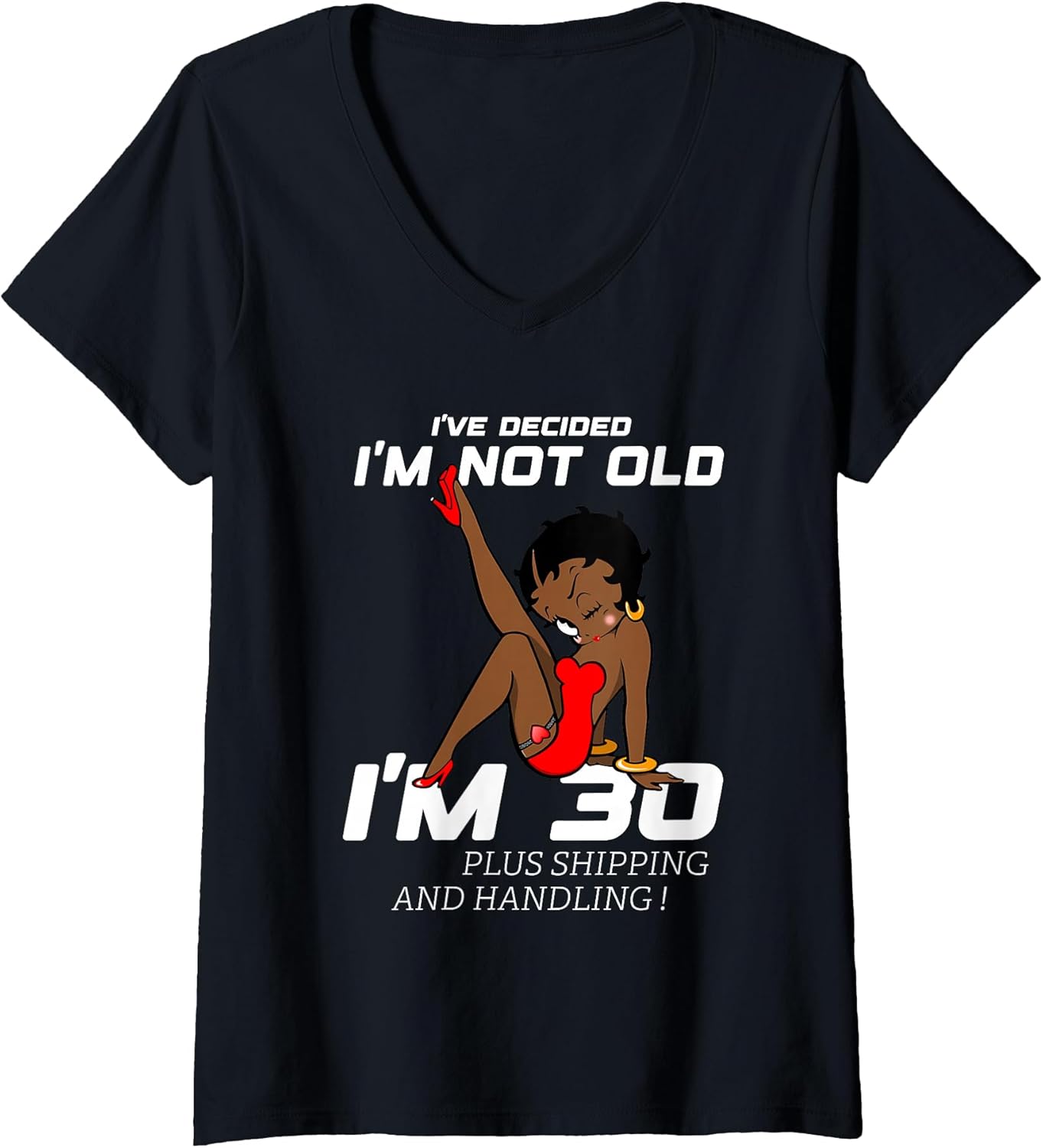 Womens Black Betty Birthday Boop Motivational V-Neck - Adult & Kids T-Shirts, Sweatshirts & Hoodies apparel design preview 1
