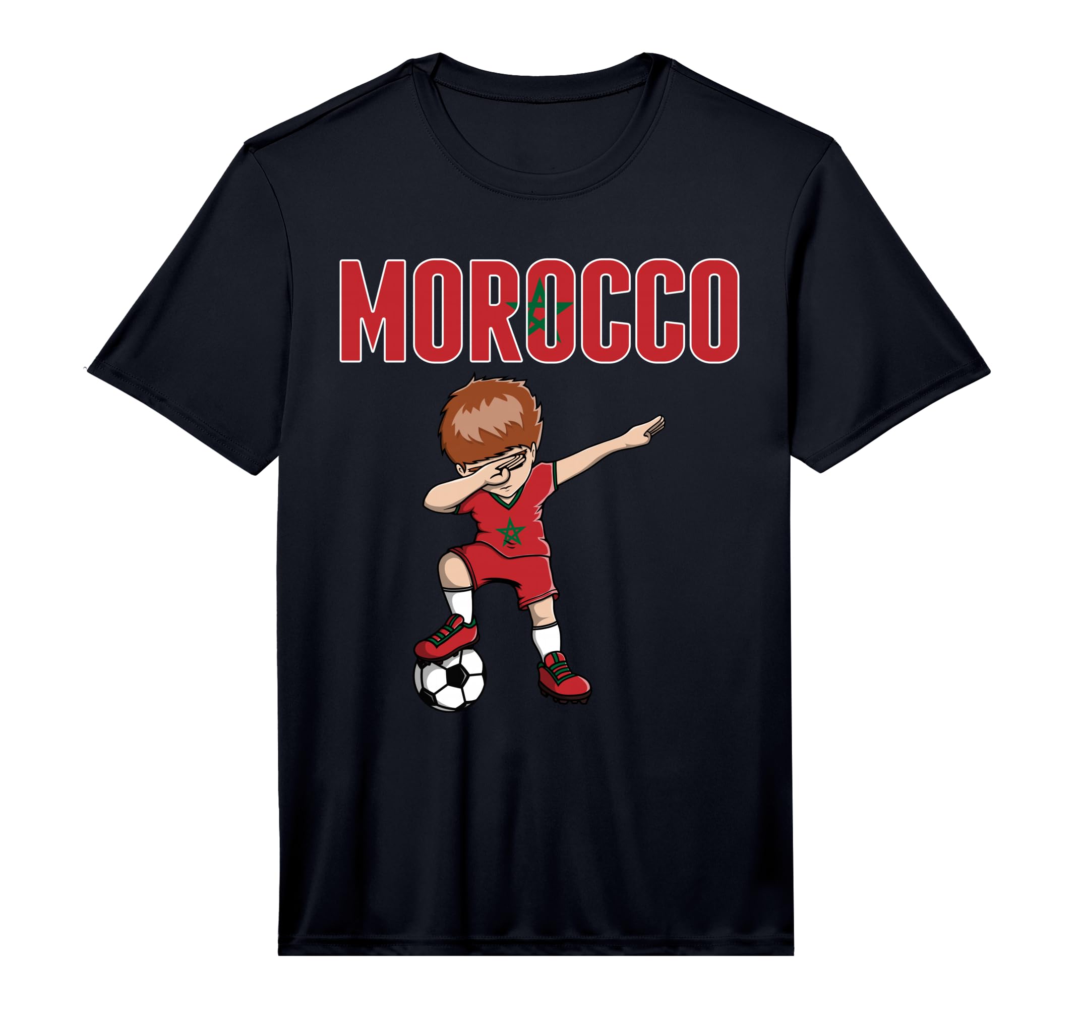 Dabbing Soccer Morocco Soccer Fans T-Shirt - Fun Novelty Design Unisex - T-Shirt, Sweatshirt, Hoodie
